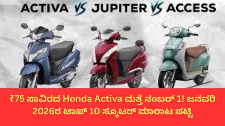 ₹75 ಸಾವಿರದ Honda Activa ಮತ್ತೆ ನಂಬರ್ 1! ಜನವರಿ 2026ರ ಟಾಪ್ 10 ಸ್ಕೂಟರ್ ಮಾರಾಟ ಪಟ್ಟಿ